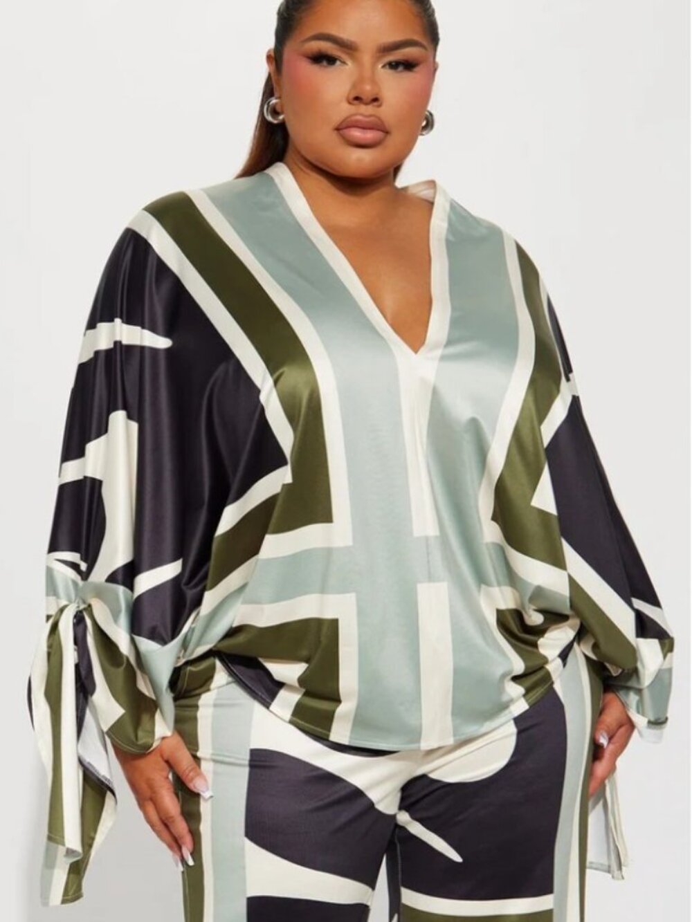 FASHION NOVA NWT Vibrant Sage Color Combo Missed You Pant Set Sz XL - Picture 4 of 7